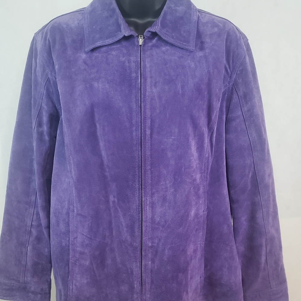Chicos Purple Leather Jacket
